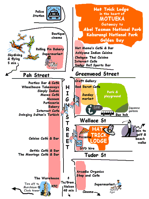 Motueka backpackers map Motueka backpackers map